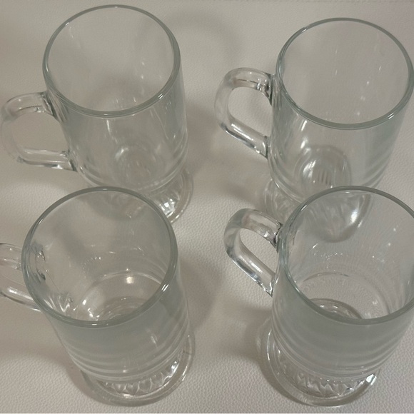 Set 4 Vintage Style Irish Coffee Glass Mugs – Clear Pedestal Footed Cups Bar - Picture 2 of 16